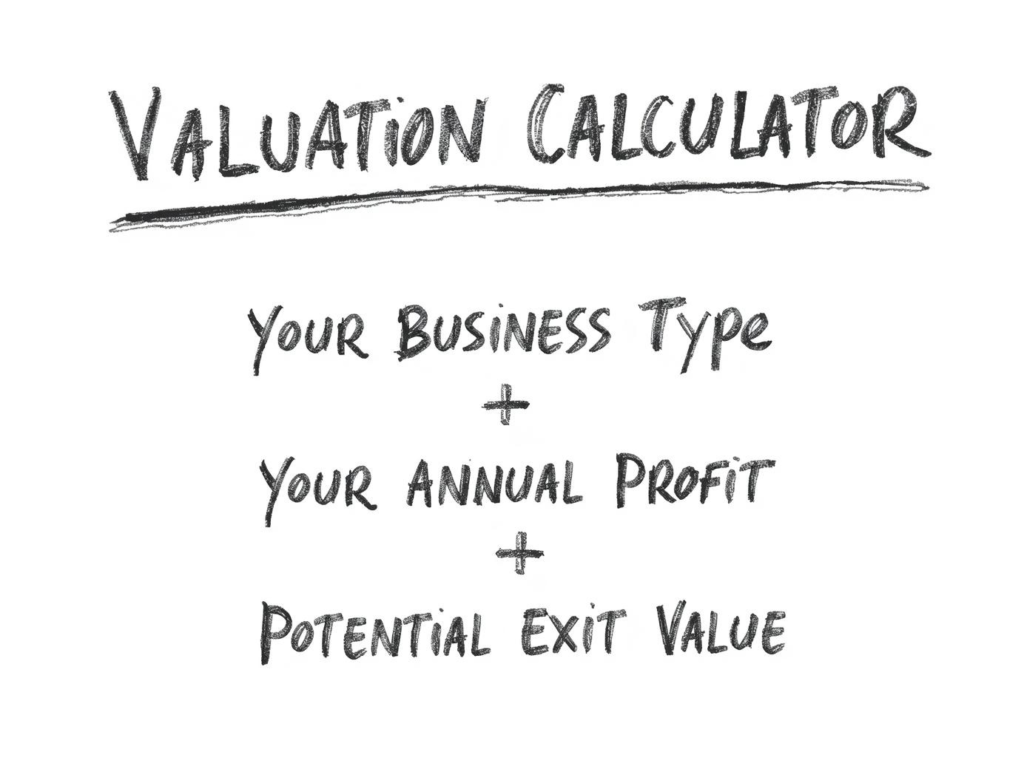(Image Suggestion: A simple valuation calculator graphic showing: "Your Business Type → Your Annual Profit → Your Potential Exit Value")
